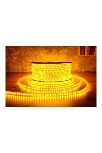 ACK 3535 120 Led/Metre Amber 220V Şerit Led Ip65 10Mmx5Mm AS01-01508 görsel 2