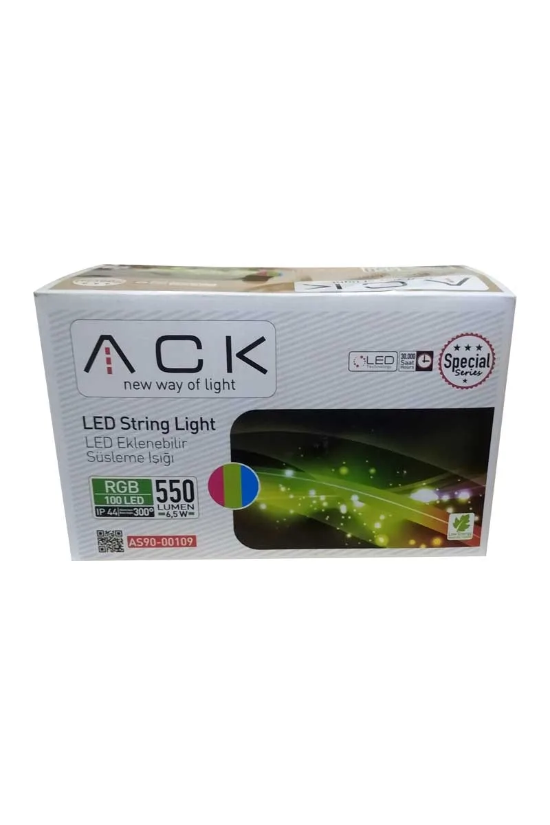ACK AS90-00109 10m 220V Rgb 100 Ledli Eklenebilir Led Işık görsel 2