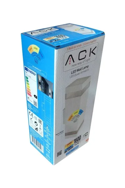 ACK 18W Led Duvar Armatürü / Beyaz / Kare / 6500-4000-3000K Butonlu Renk Seçeneği AT16-11890 görsel 5