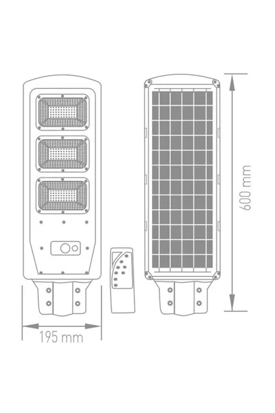 ACK AT42-09031 90W 6500K Beyaz Led Solar Sokak Armatürü görsel 3