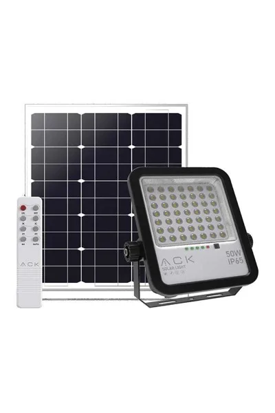 ACK 50W Lensli Solar Led Projektör 6500K Ip65 AT65-05032