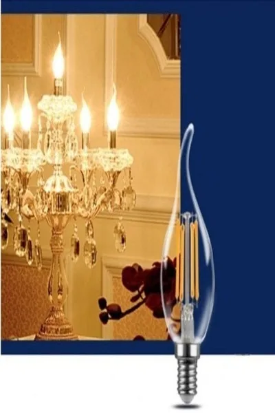 4W LED FİLAMENT KIVRIK BUJİ (GÜNIŞIĞI) görsel 2