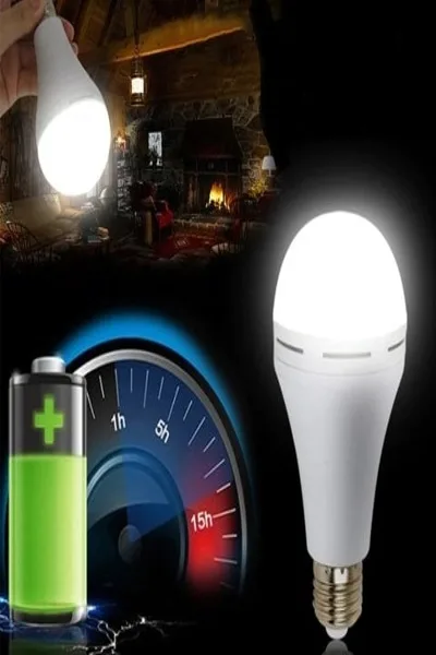 Cata CT-4229B E27 6400K Beyaz Işıklı  9W Şarjlı Led Ampul görsel 2