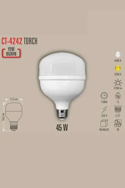 Cata CT-4236G 20W 3200K Günışığı G125 Glop Led Ampul