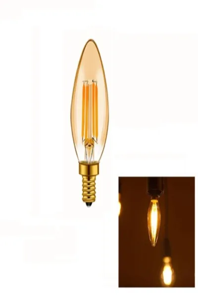 4W RUSTİK LED BUJI AMPUL (E-14)(AMBER) görsel 2
