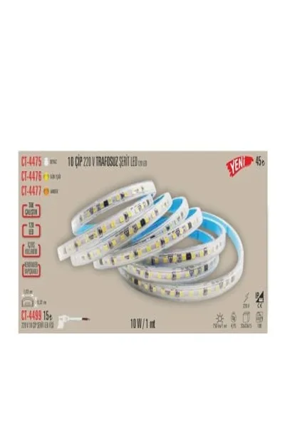 Cata CT-4476 10 ÇİP 220V 120 Ledli Günışığı Trafosuz Dış Mekan Şerit Led