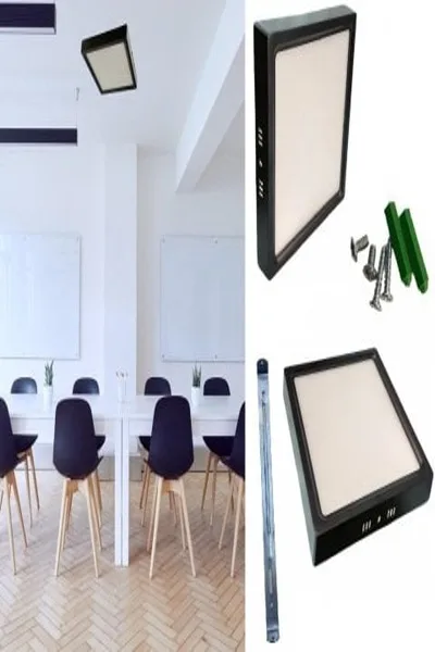 18W SIVA ÜSTÜ LED ARMATÜR (SİYAH KASA)(GÜNIŞIĞI)