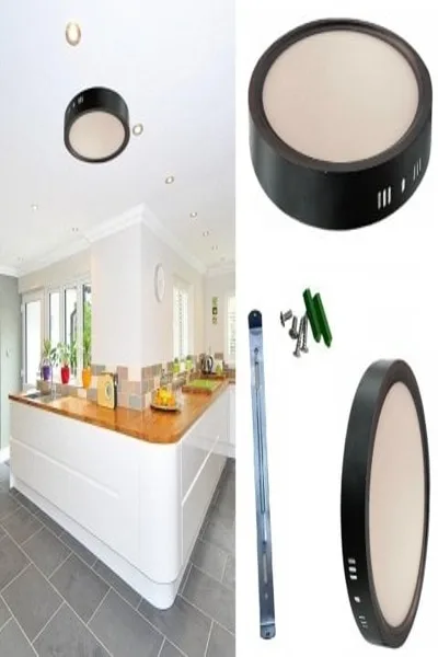 30W SIVA ÜSTÜ LED PANEL (SİYAH KASA)(6400K)(YUVARLAK)