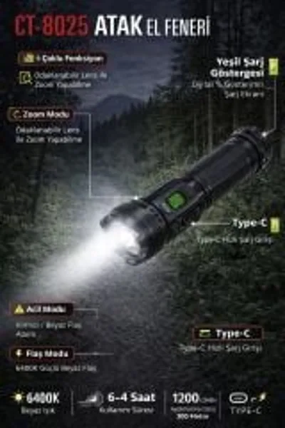 Ct-8025 POLICE LED EL FENERİ