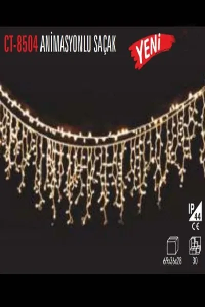 ANİMASYONLU SAÇAK 3 MT 140 LEDLİ GÜNIŞIĞI+BEYAZ (IP44)
