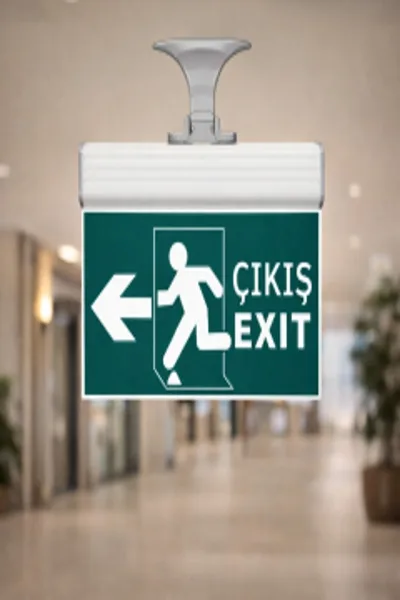Cata 9165 Exıt Çıkış Armatürü Ledli 3 Saat Şarjlı Bay/Bayan WC Levha görsel 2