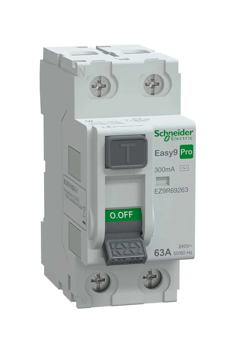 Schneider EZ9R69263 Easy 9 Pro KAK 2P 63A 300mA AC 240V Kaçak Akım Rölesi