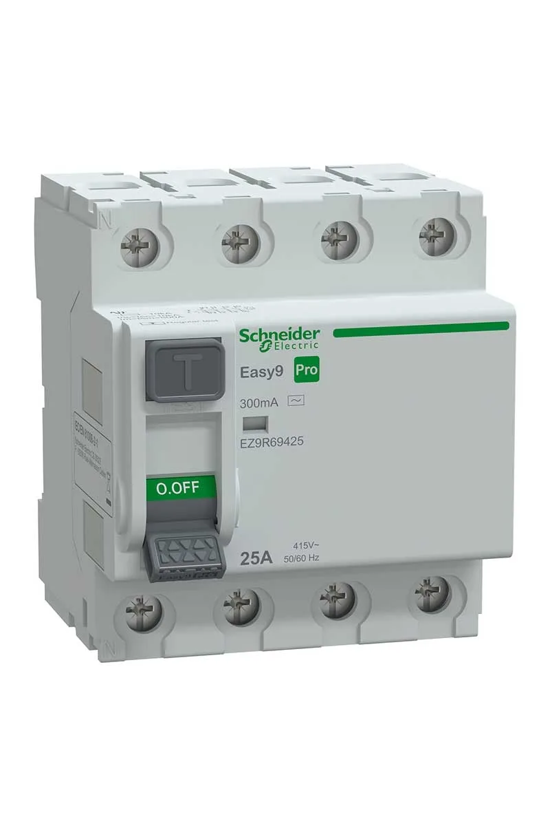 Schneider EZ9R69425 Easy 9 Pro KAK 4P 25A 300mA AC 415V Kaçak Akım Rölesi