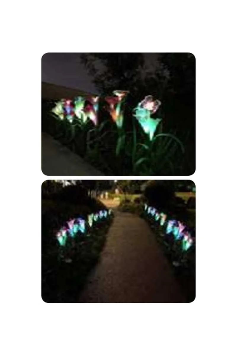 Forlife FL-3205 Rgb 4W Beyaz Zambak Solar Kazıklı Çiçek Çim Armatürü görsel 2