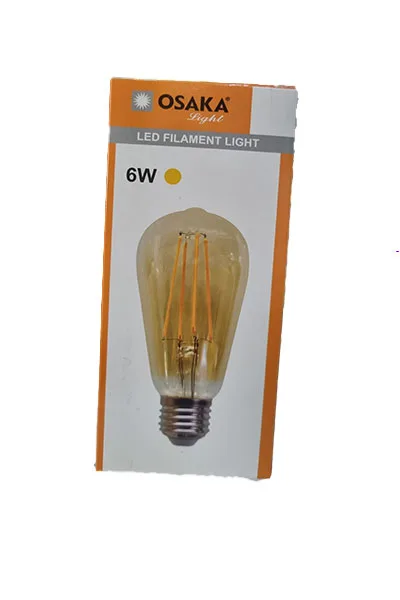 Osaka 6W E27 ST64 Rustik Oval Gold Led Ampul görsel 2