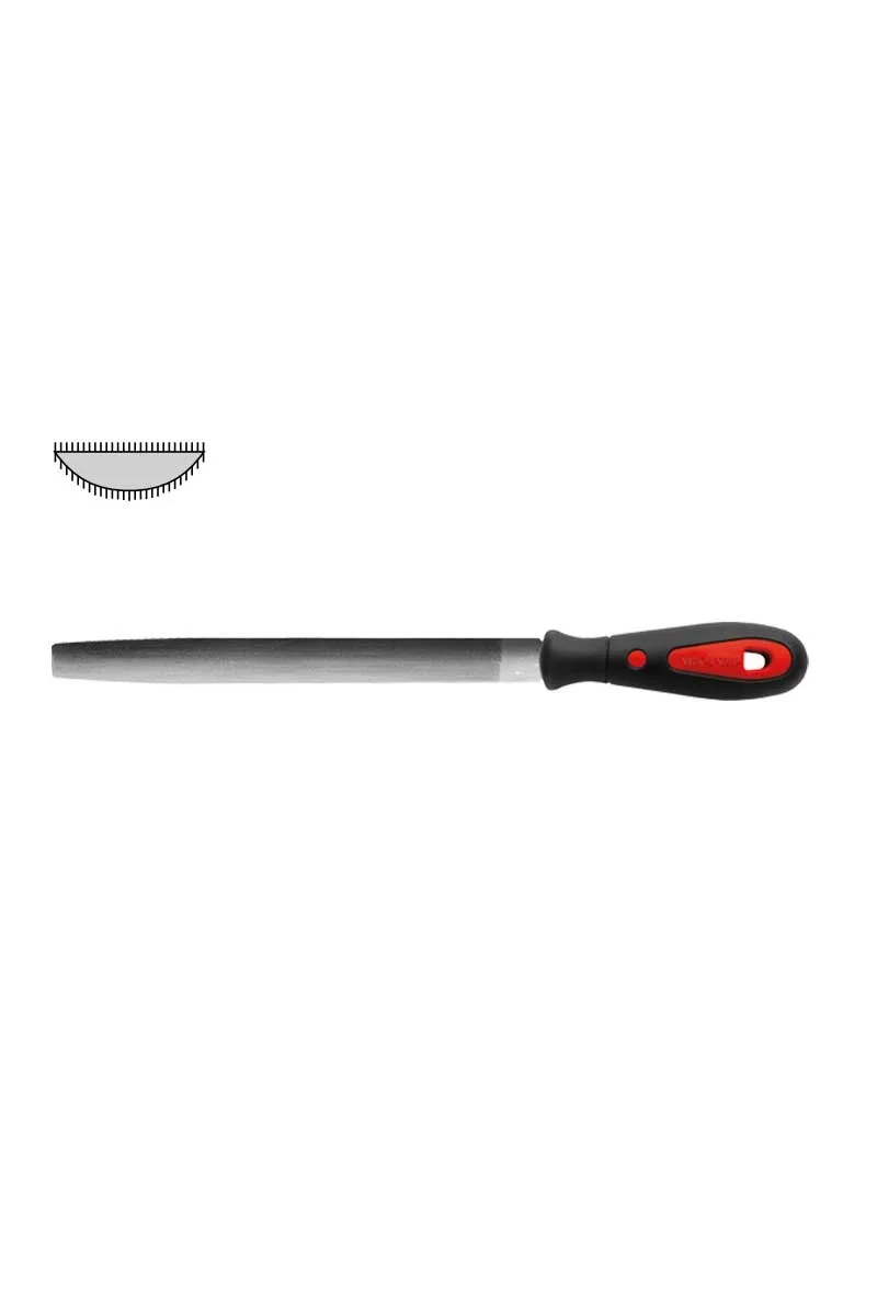 Ceta Form J56-308H 8 inç 200mm İnce Dişli Ergonomik SaplıYarım Yuvarlak Eğe görsel 3
