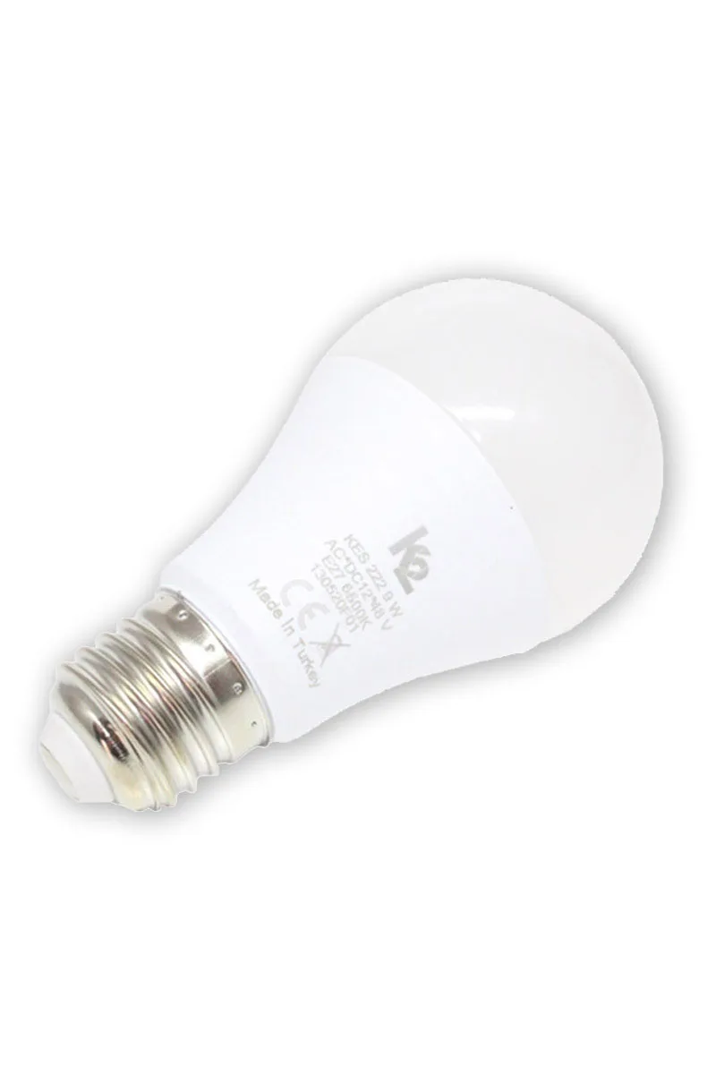 Global K2 KES222 9W 12-24-48V E27 Ac/Dc 6500K Beyaz Led A60 Ampul