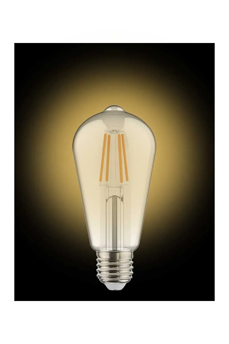 Global K2 KES505 6W E27 2700K Sarı Flamanlı Rustik Led Ampul görsel 2