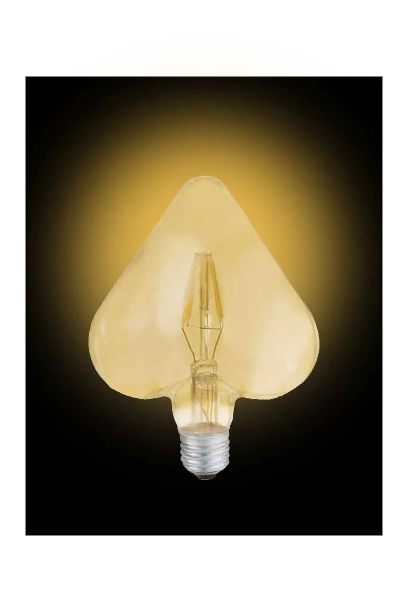 Global K2 KES611 6W E27 2700K Sarı Kalp Led Flamanlı Rustik Ampul görsel 2