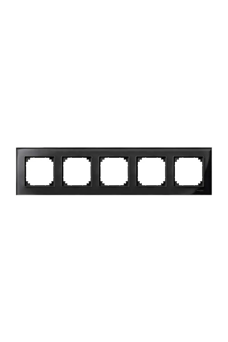 Schneider MTN404503 Merten M-Elegance Glass 5li Oniks Siyah Çerçeve