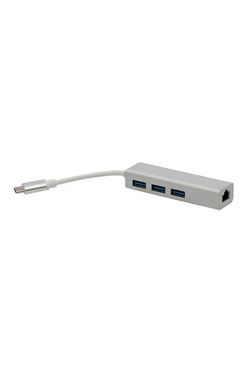 Powermaster PM-18229 Usb Type-C 3.0 3 Port HUB-RJ45 Çıkışlı Ethernet Adaptör