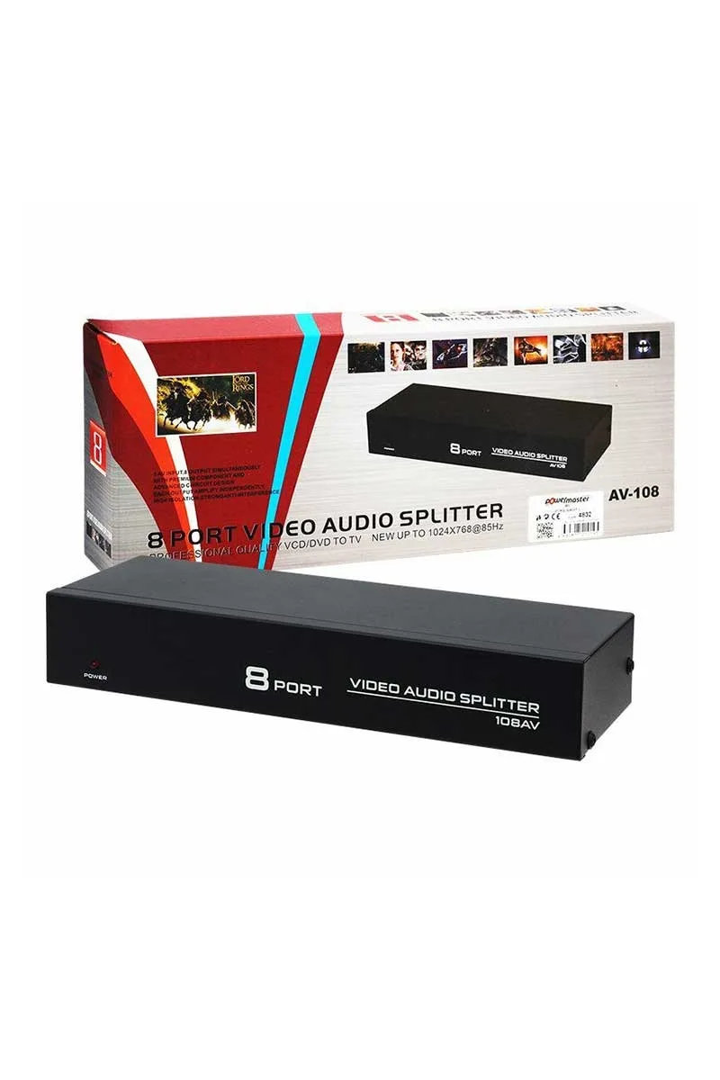 Powermaster PM-4832 8 Port Video Audio Splitter görsel 2