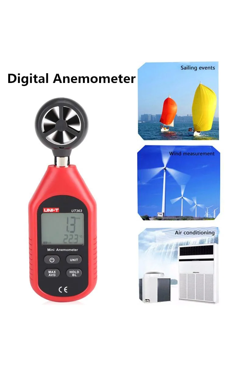 Unit UT363 Mini Dijital Rüzgar Hızı Ölçer Anemometre görsel 3
